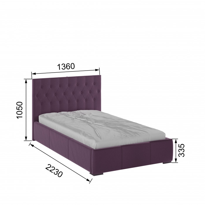 Октавия Кровать интерьерная 120 винный ромб, ортопед