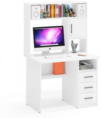 компьютерный стол С-МД-СК9, белый шагрень