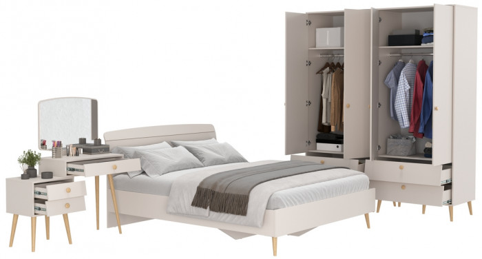 Афина Спальня 17-1600, кашемир серый