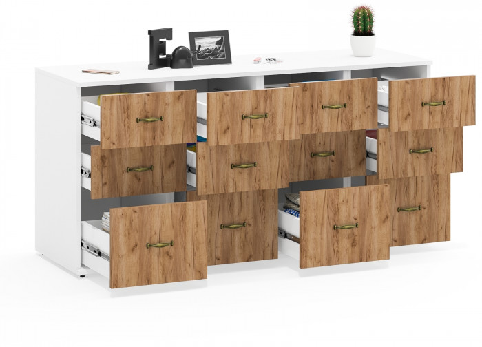 Лидер-8 Тумба МД 3.16 4 шт., белый шагрень/крафт золото