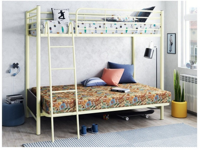 Двухъярусная кровать Мадлен-2 90/120х190 (Гобелен Пифагор, Коричневый)