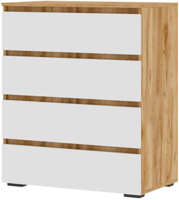Хелен КМ 02 Комод 802 4 ящика (0,802х0,958х0,460) белый/дуб крафт золото