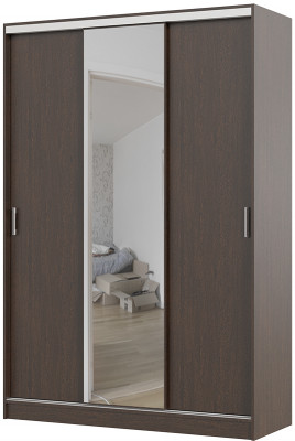 Альянс 1,5 м шкаф-купе (1500*2200*610 мм) венге/венге