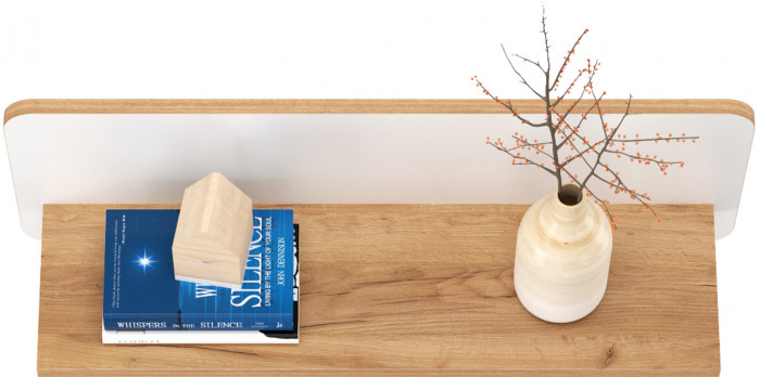 Вуди 15.46 Полка, белый премиум/дуб крафт золотой