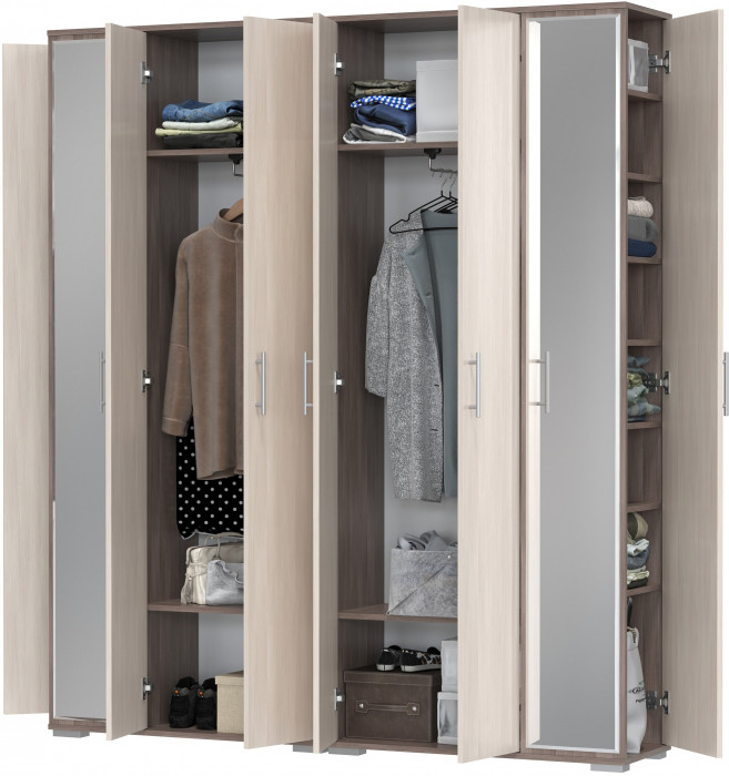 Две прихожих Домино-мини 2-3421бод.тем/св, бодега тёмный/бодега светлый