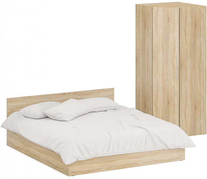 Кровать 1800 + угловой шкаф Стандарт, дуб сонома
