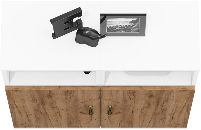 Лидер-8 Тумба МД 3.19 2 шт., белый шагрень/крафт золото