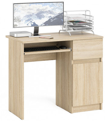 Мори компьютерный стол МС-1 правый, дуб сонома