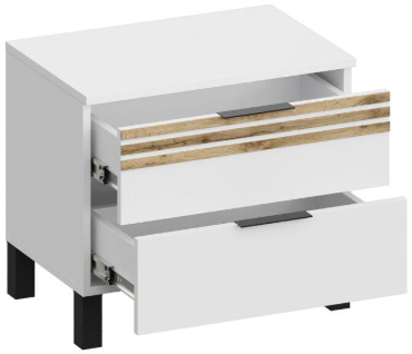 Модульная спальня Нао, набор №2, Белый/Профиль МДФ Дуб вотан