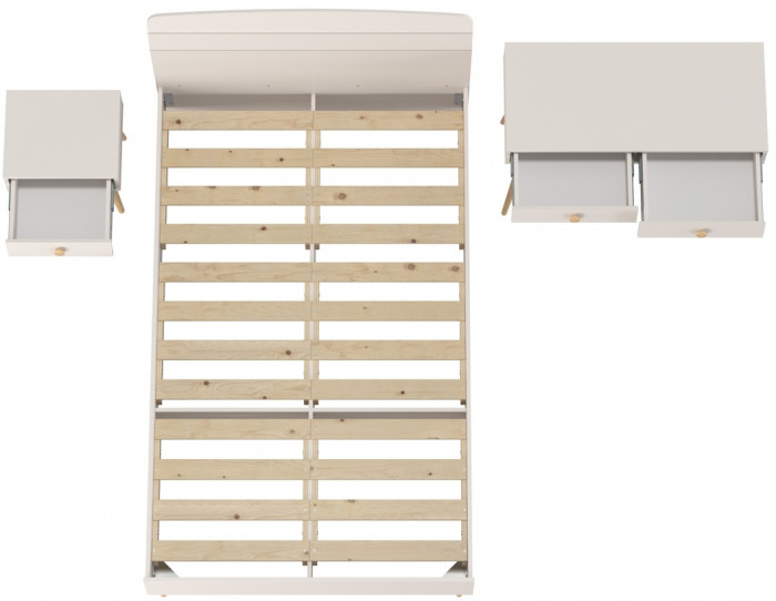 Афина Спальня Кровать 1200 + Стол + Тумба, кашемир серый