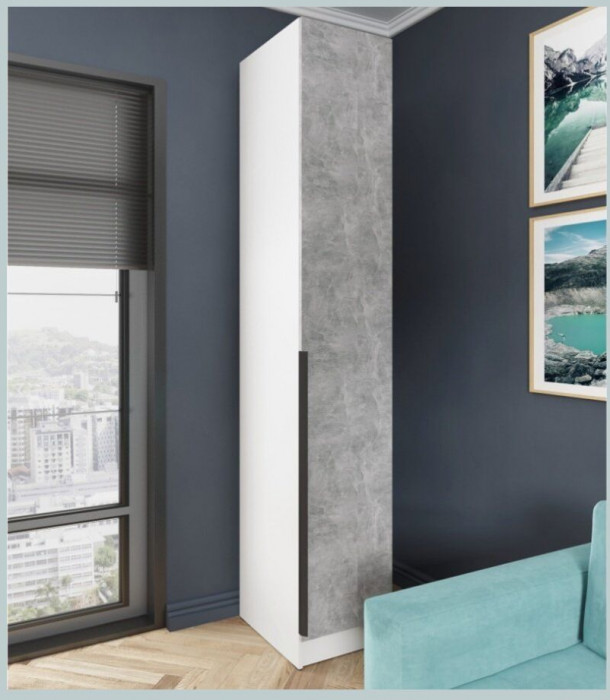 Шкаф Мадрид 400 белый/ателье светлое