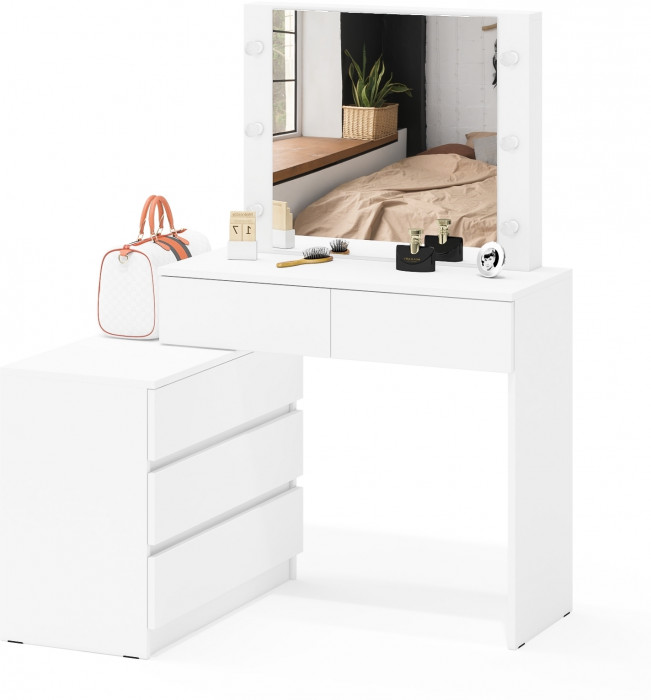 Стол косметический с подсветкой 110, белый