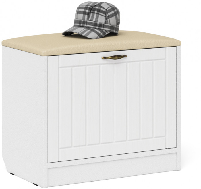 Прихожая П-6 Компоновка № 07, цвет белая шагрень/фасады МДФ белое дерево фрезеровка прованс, ШхГхВ 180х50х210 см., универсальная сборка