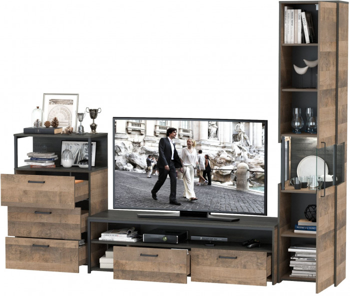 Трувор Гостиная 024, дуб гранж песочный/интра