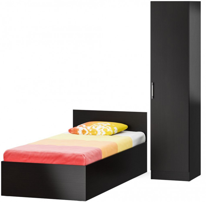 Кровать с ящиками 0900 + Пенал Стандарт, венге