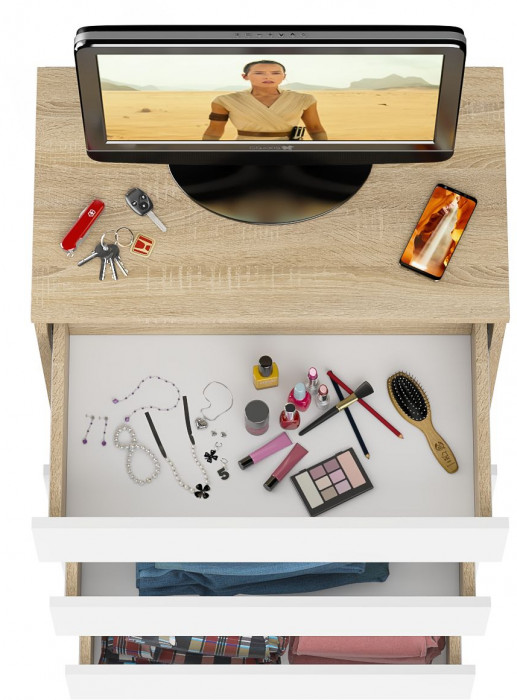 Мори Комод МК700.5, дуб сонома/белый