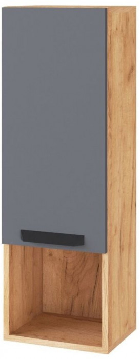 Квартет-13 Пенал-надстройка дуб крафт золотой/графит серый