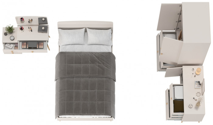 Афина Спальня 05-1200, цвет кашемир серый, сп.м. 1200х2000 мм., б/м, основание есть - фанера