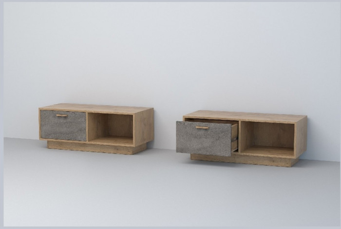 Эго Тумба Т-4 ПД (Камень Темный/Бетон Светлый)