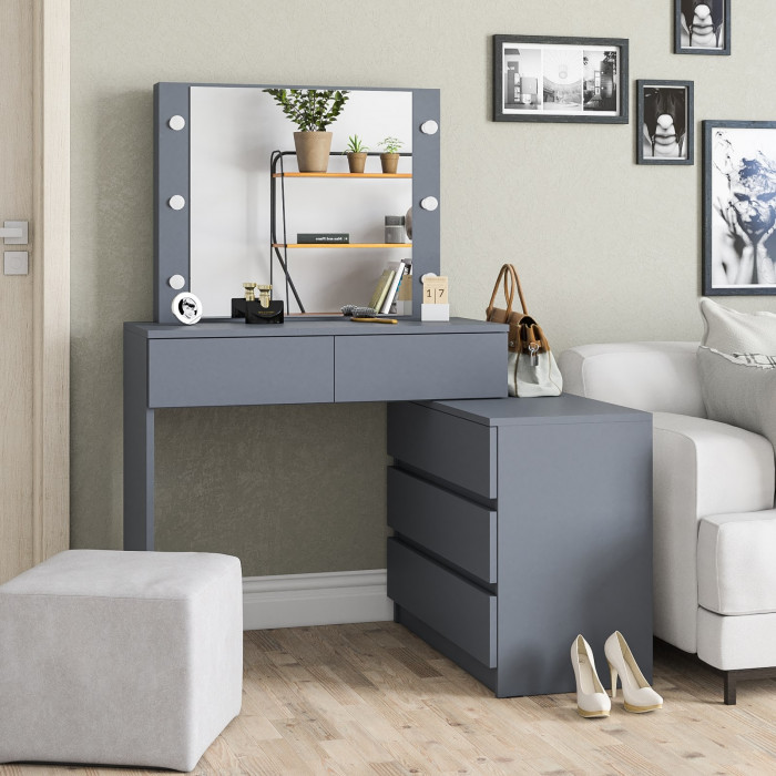 Стол косметический с подсветкой 110, графит