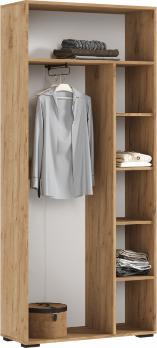 Роджина Шкаф двухстворчатый (800) (Графит, Крафт золотой)