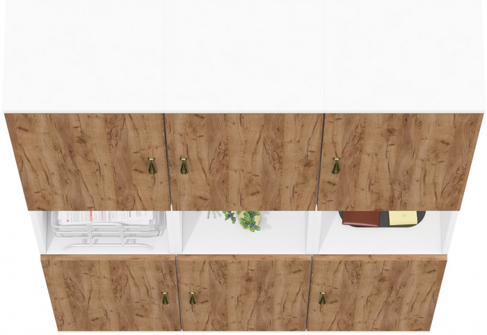 Лидер-8 Пенал 3 шт., белый шагрень/крафт золото