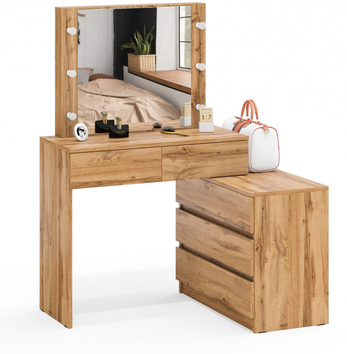 Стол косметический с подсветкой 110, дуб вотан