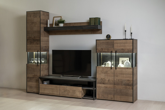 Трувор Гостиная 025, дуб гранж песочный/интра