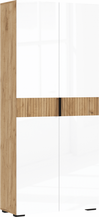 Роджина Шкаф двухстворчатый (800) (Крафт белый, Графит)