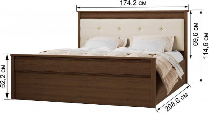 Модульная спальня Ливорно, набор 2, Орех донской