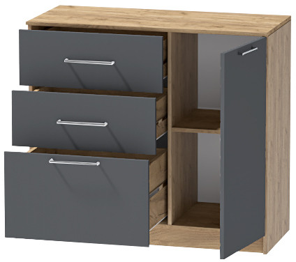 Комод №2 "Иннэс-7", Крафт золотой/Графит