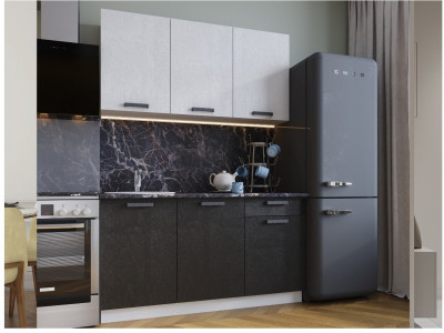 Кухонный гарнитур Григгс 1,5м камень светлый/камень темный