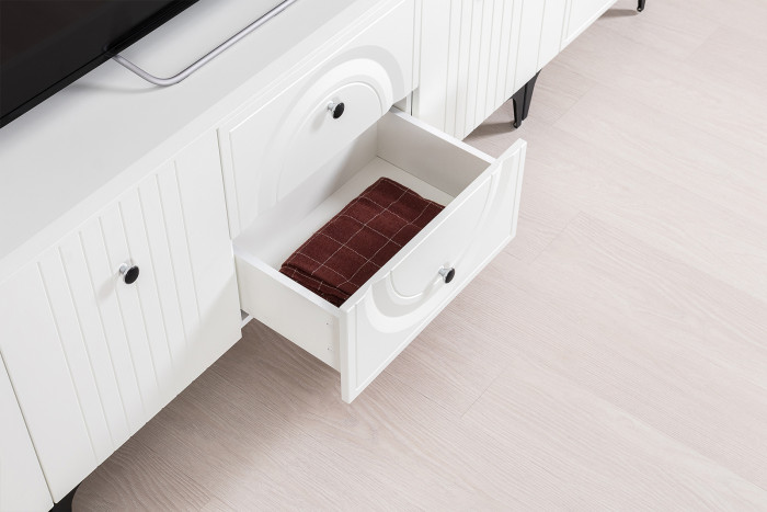 Валенсия Гостиная № 066, ЛДСП белый шагрень/МДФ белый шагрень