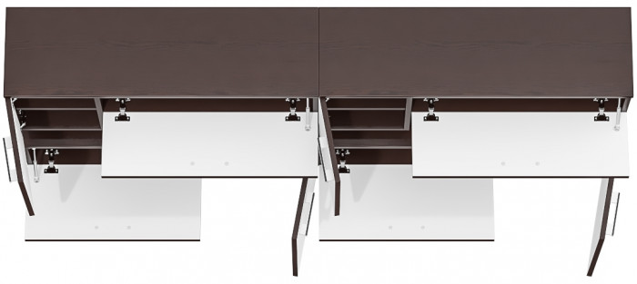 Две тумбы ТВ С-МД-С1-1000, венге/белый шагрень