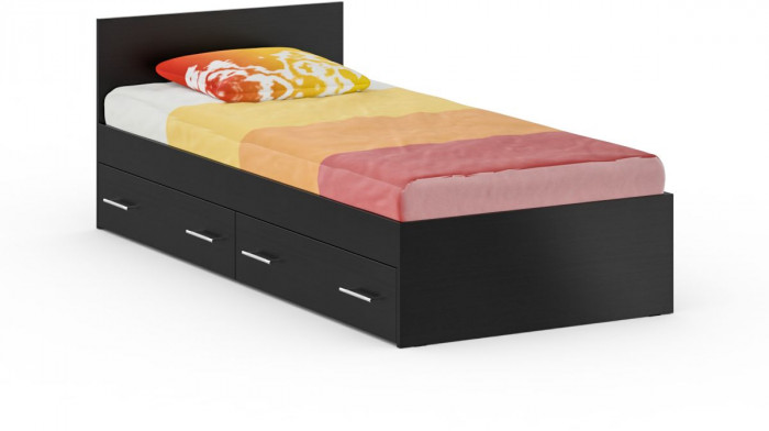 Кровать с ящиками 0900 + Шкаф 2-х створчатый Стандарт, венге