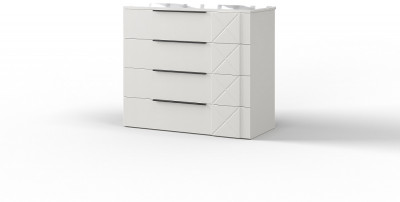 Комод четырехъящечный "Агата" - Белый текстурный/Дуб полярный