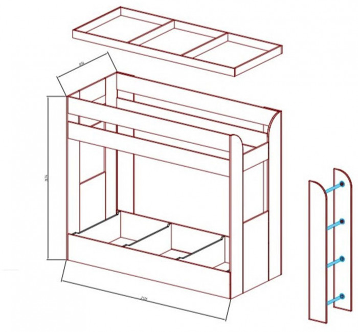 Карамель 75 кровать-диван Ясень Анкор Светлый / Бодега Темный / Ткань Газета