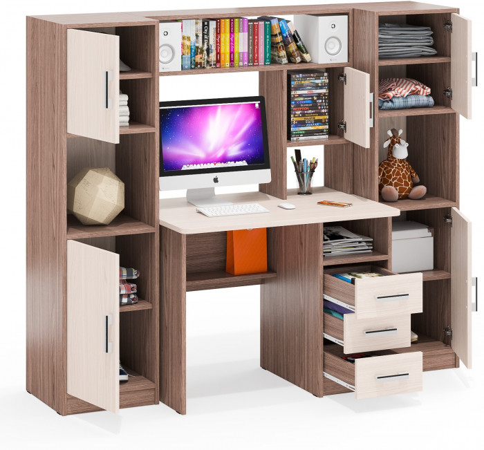 С-МД-СК9 Компоновка № 02, ясень шимо светлый/ясень шимо тёмный