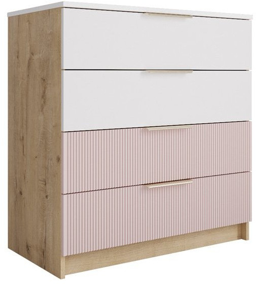 Модульная детская Лавис, композиция 3, Белый/Белый софт / Роза