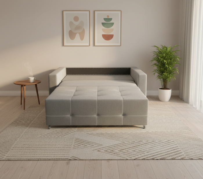 Диван-аккордеон Марс, сп.м. 120х200, велюр серый