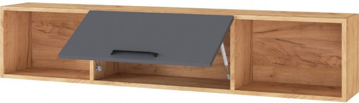 Квартет-13 Полка навесная 1450 дуб крафт золотой/графит серый