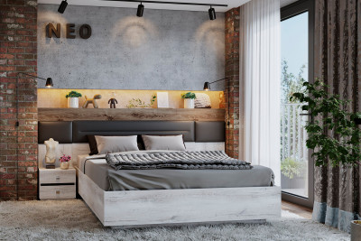 Спальня Neo. Комплект 3, дуб шавиниган