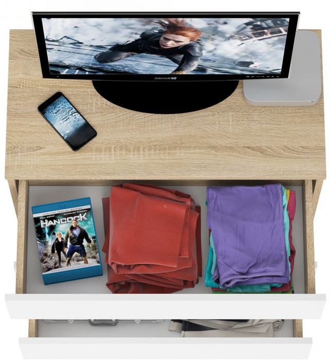 Мори Комод МК800.1, дуб сонома/белый