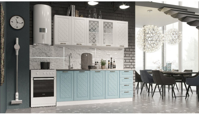 Кухня МДФ Агава 2000, Акация белая/Моренга