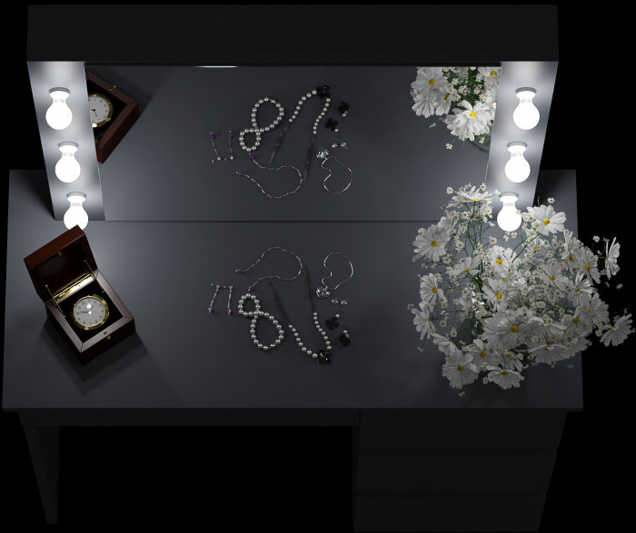 Стол косметический с подсветкой Сура, графит