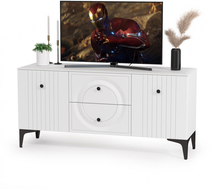 Валенсия Гостиная № 069, ЛДСП белый шагрень/МДФ белый шагрень